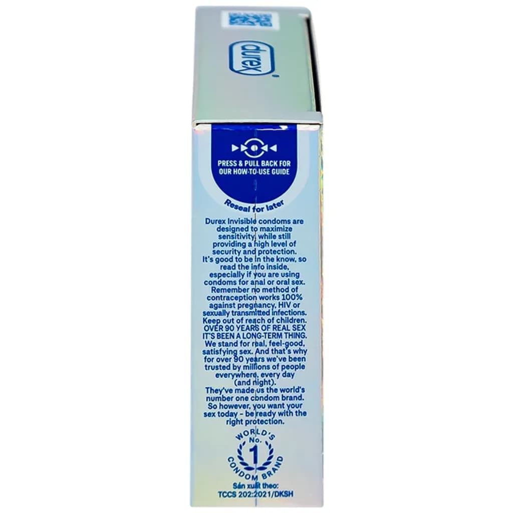 Bao cao su Durex Invisible Extra Thin Extra Sensitive siêu mỏng, vừa vặn và ôm sát (3 cái) - ảnh 5