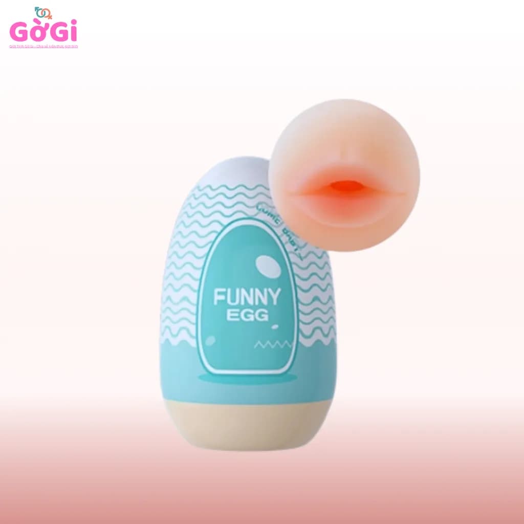 Miệng giả hình quả trứng Funny Xanh Dương Mini