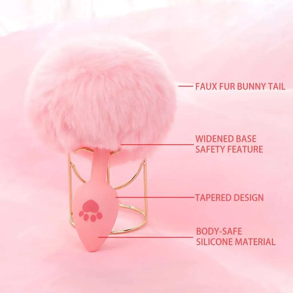 Đuôi Thỏ Cosplay Silicone Hồng Cute - ảnh 2