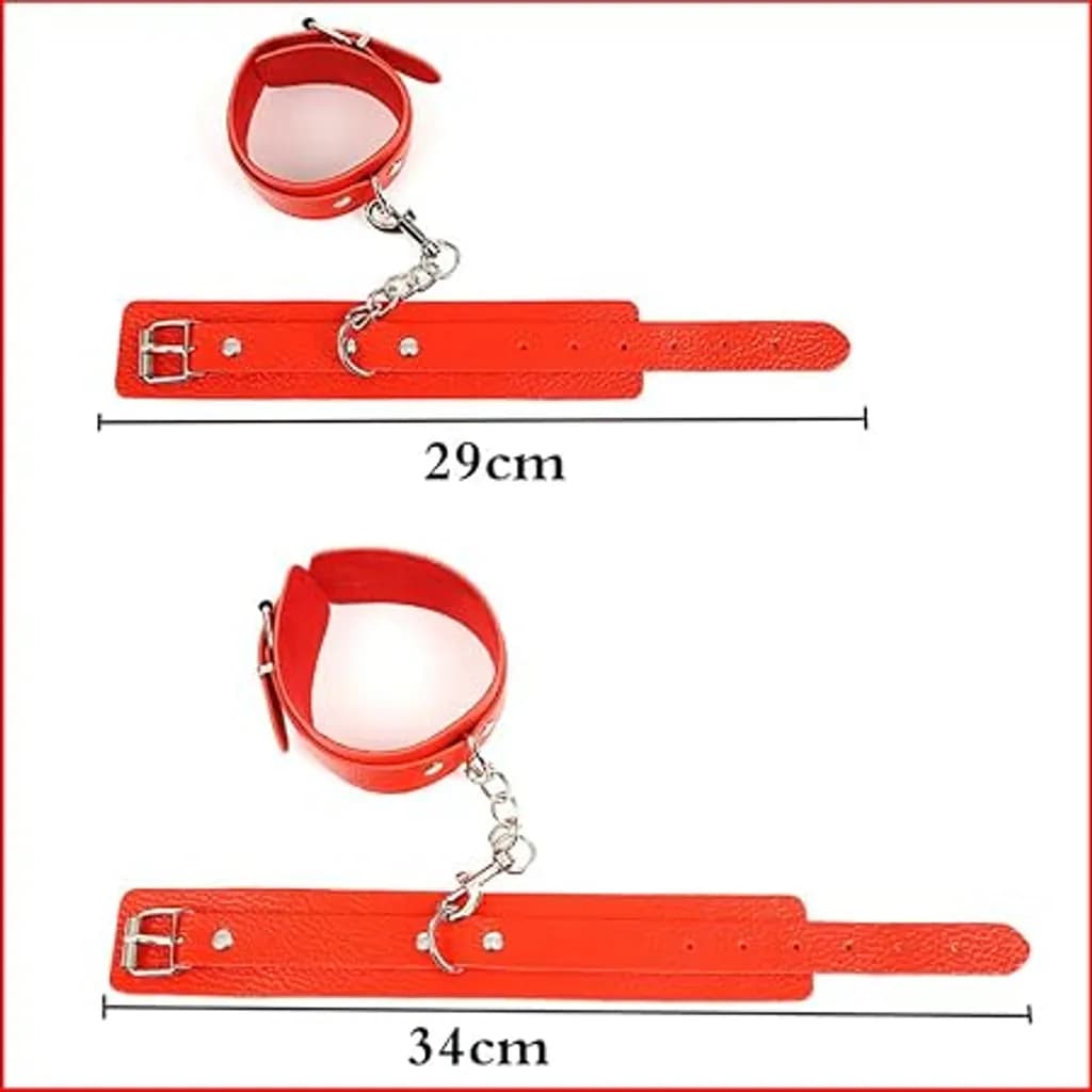 Bộ BDSM 8 Món Da PU Màu Đỏ - ảnh 2