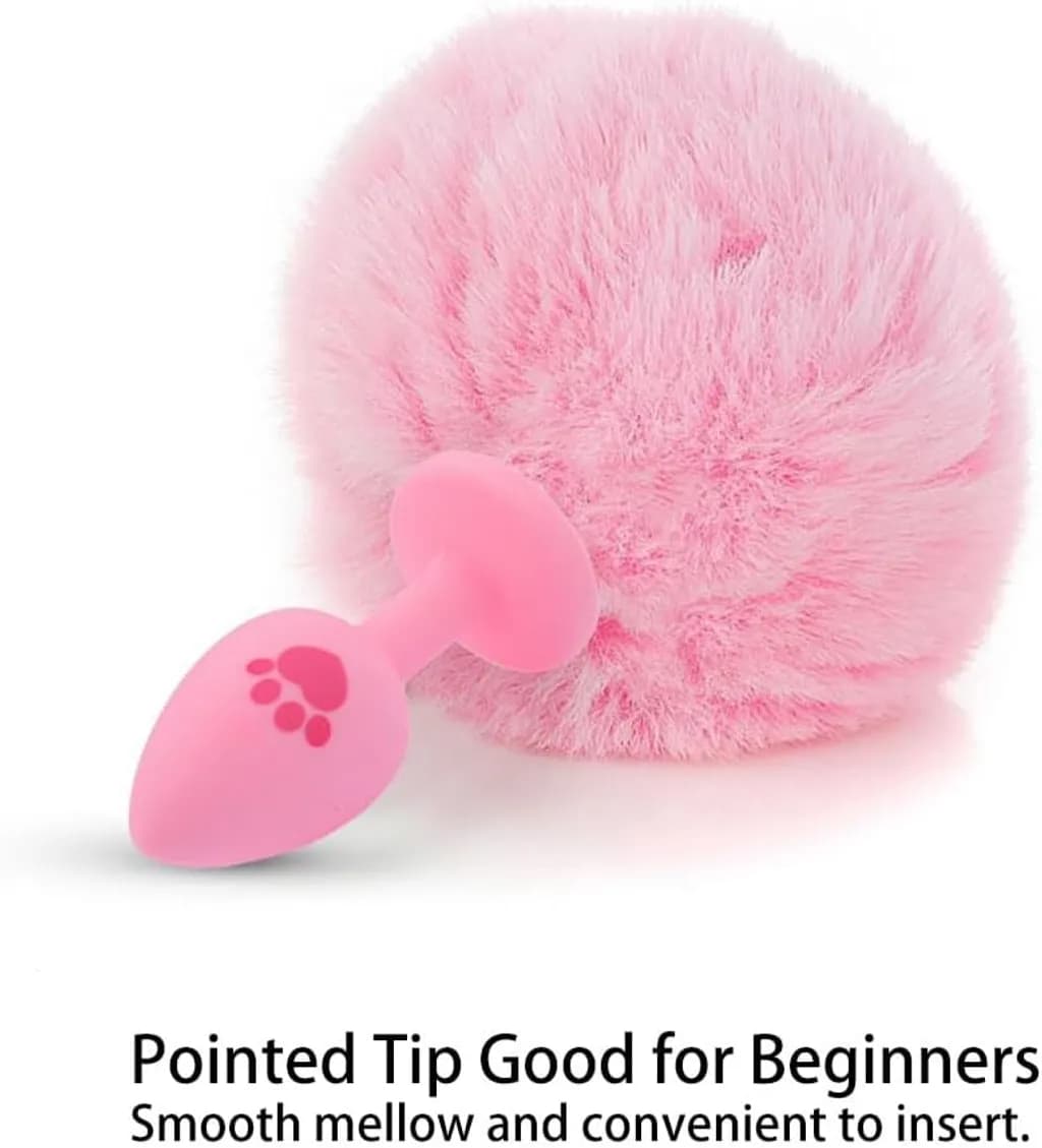 Đuôi Thỏ Cosplay Silicone Hồng Cute - ảnh 5