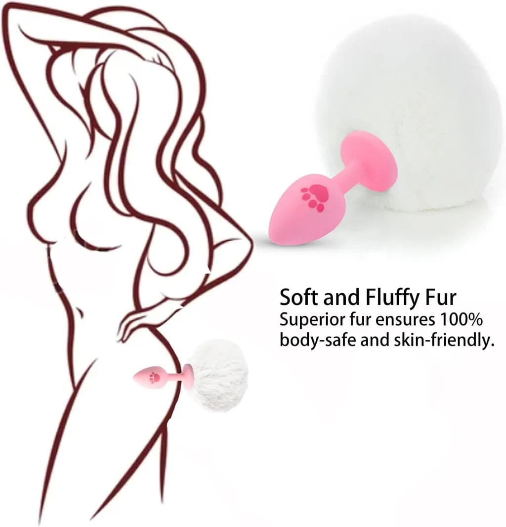 Đuôi Thỏ Cosplay Silicone Trắng Cute - ảnh 4