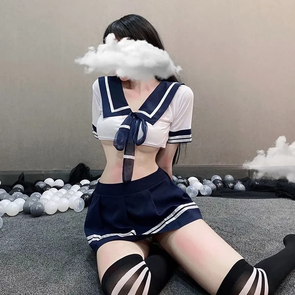 Đồ ngủ sexy cosplay học sinh Nhật Bản đáng yêu đồng phục nữ sinh amine gợi cảm dễ thương  N762 - ảnh 2