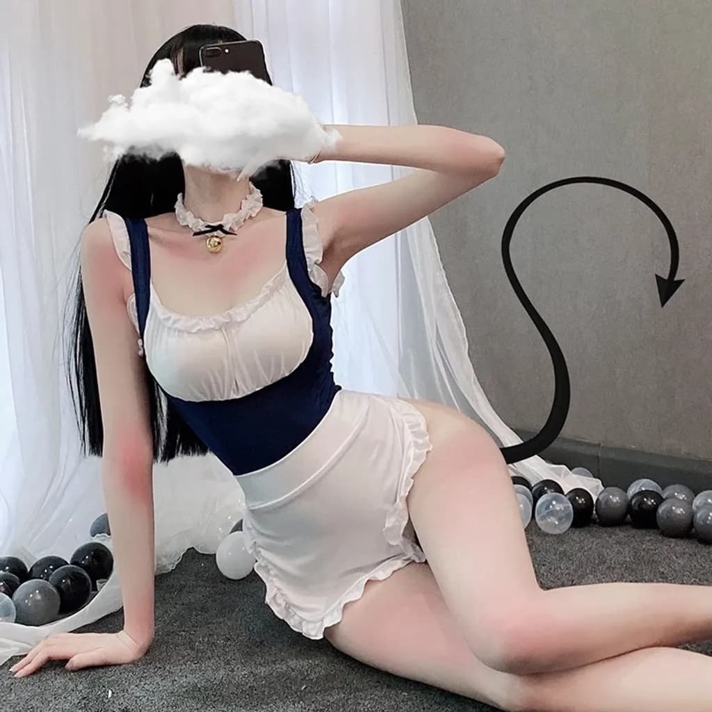 Cosplay hầu gái sexy liền thân đáng yêu bodysuit đồ ngủ 1 mảnh nàng hầu giúp việc cao cấp gợi cảm N771