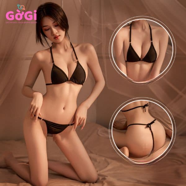 Bộ đồ lót lọt khe nữ buộc dây sexy quyến rũ ( trắng, đen) - ảnh 2