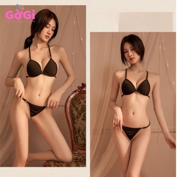Bộ đồ lót lọt khe nữ buộc dây sexy quyến rũ ( trắng, đen) - ảnh 5