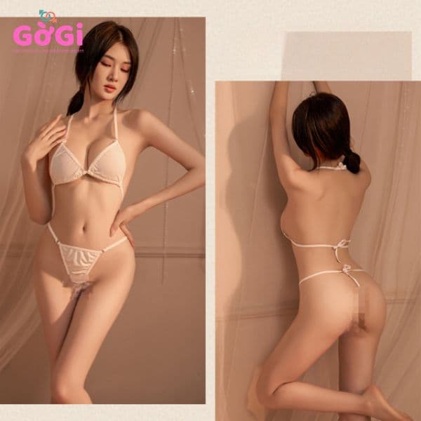 Bộ đồ lót lọt khe nữ buộc dây sexy quyến rũ ( trắng, đen) - ảnh 12