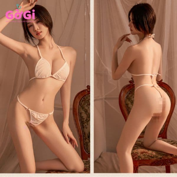 Bộ đồ lót lọt khe nữ buộc dây sexy quyến rũ ( trắng, đen) - ảnh 15
