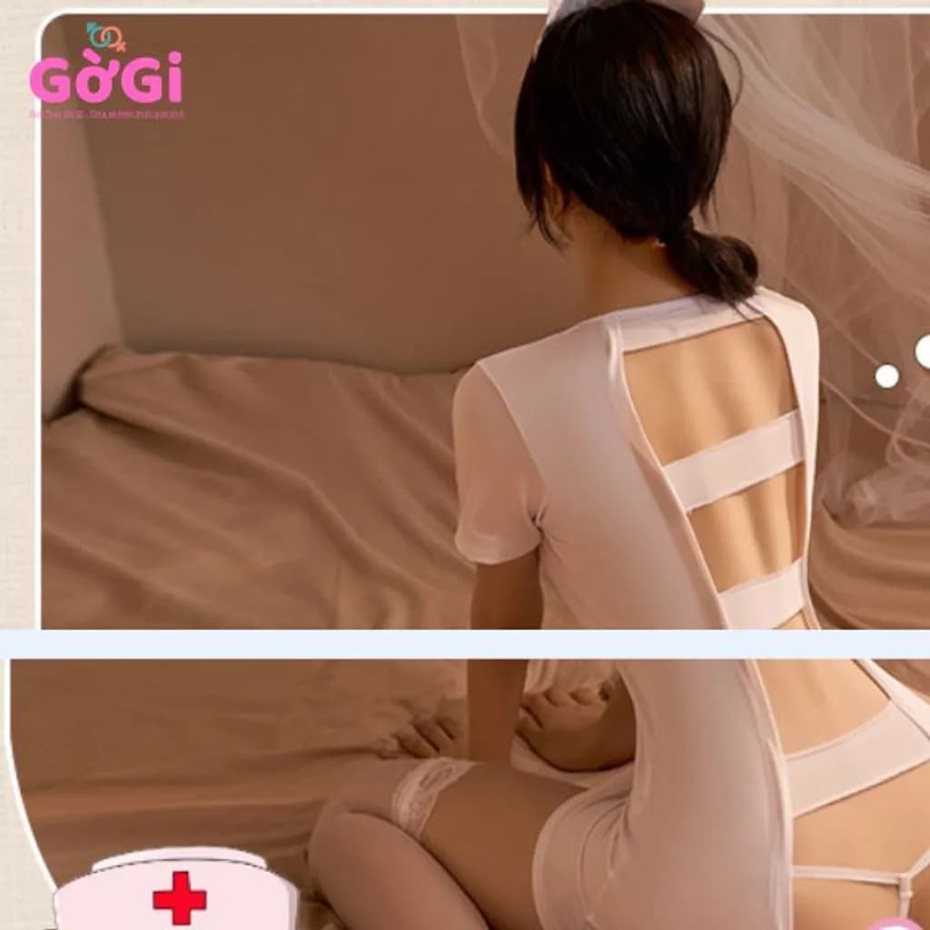 Bộ đồ cosplay y tá màu trắng - ảnh 2