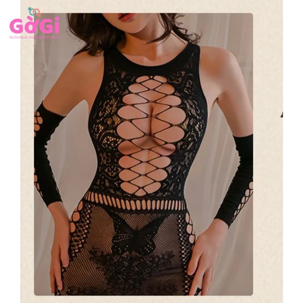 Đồ sexy lưới show ngực cực đẹp kèm hoa văn hình bướm - ảnh 8