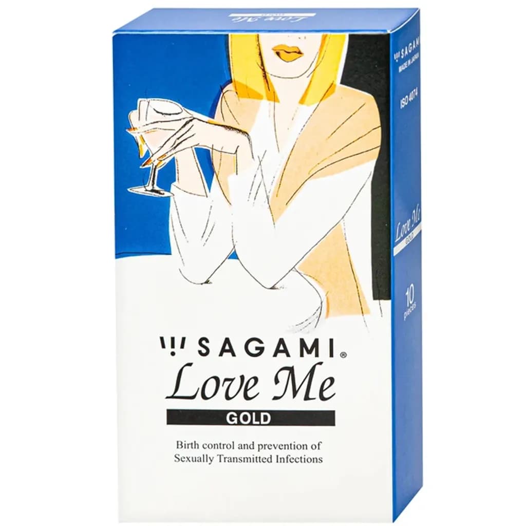 Bao cao su Sagami Love Me Gold siêu mỏng, trơn, không màu không mùi (10 cái) - ảnh 3