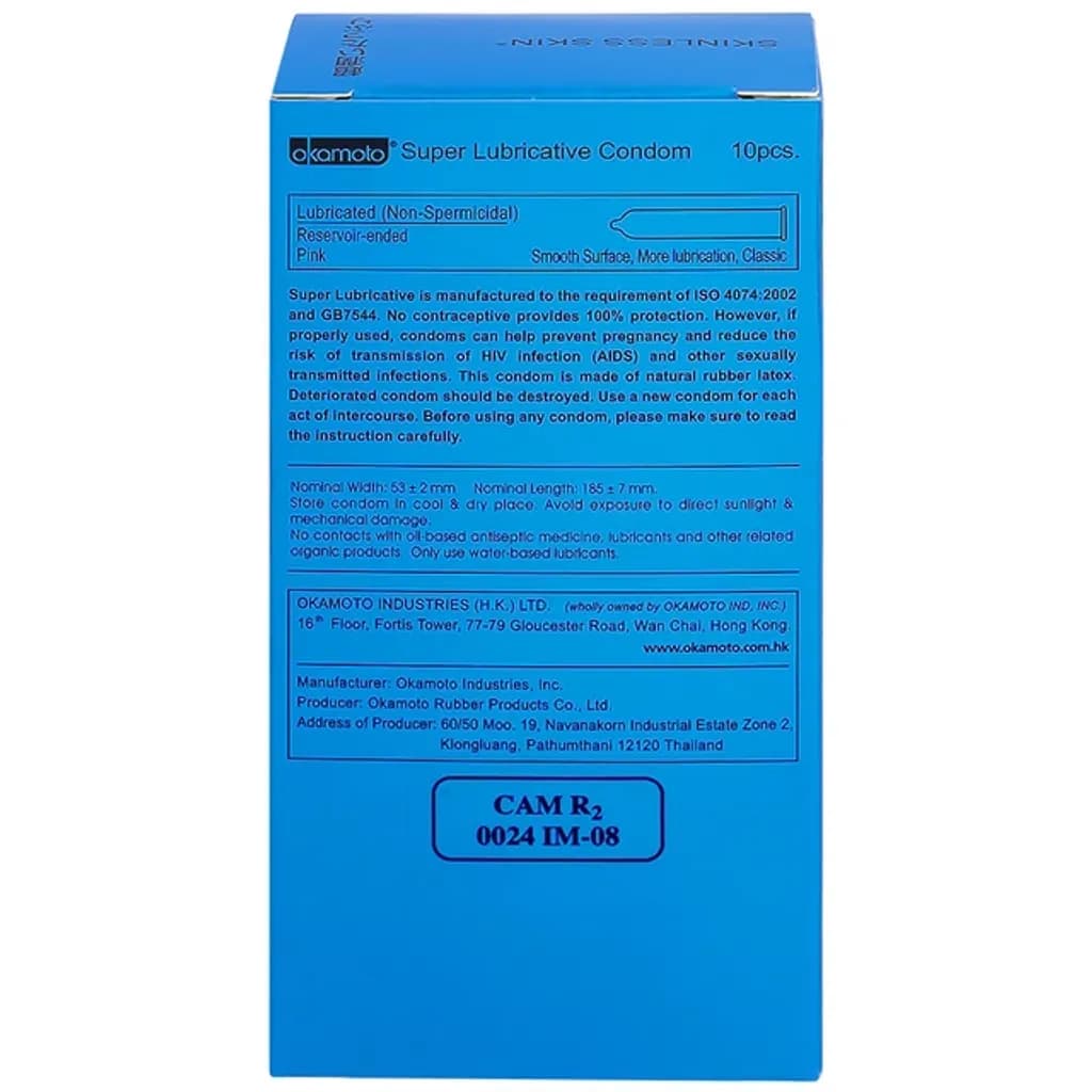 Bao cao su Okamoto Skinless skin super lubricative siêu mỏng, dẻo dai và mềm mại (10 cái) - ảnh 3