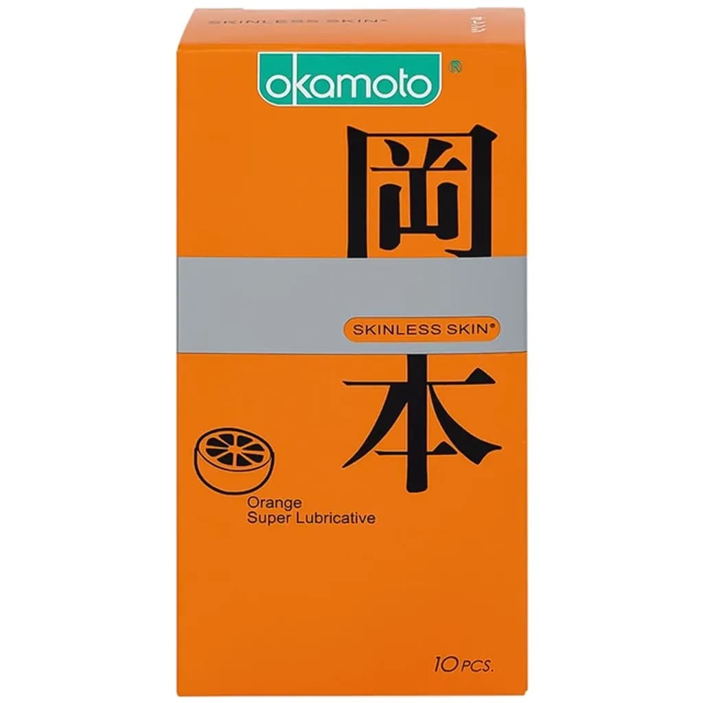Bao cao su Okamoto Skinless skin Orange mềm mại, dẻo dai (10 cái) - ảnh 3