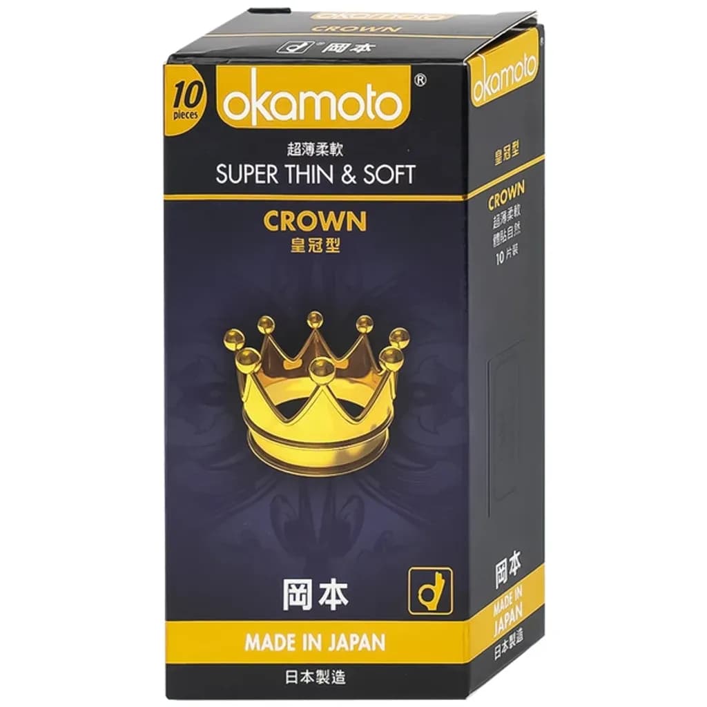 Bao cao su Okamoto Crown kích cỡ nhỏ, siêu mỏng, mềm mại dùng để phòng tránh thai và ngăn ngừa HIV (10 cái) - ảnh 3