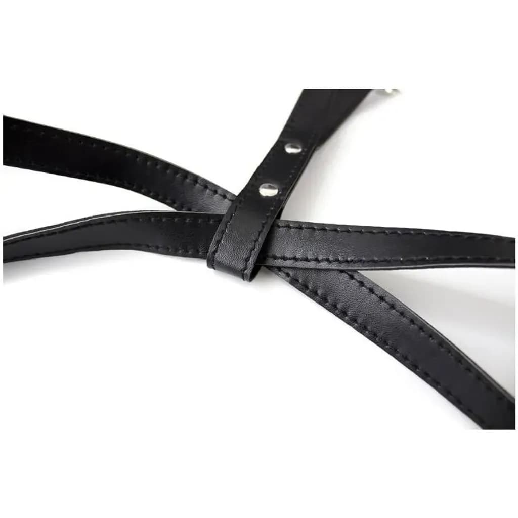 Áo Harness Ngực Da PU Có Dây Cổ - ảnh 5