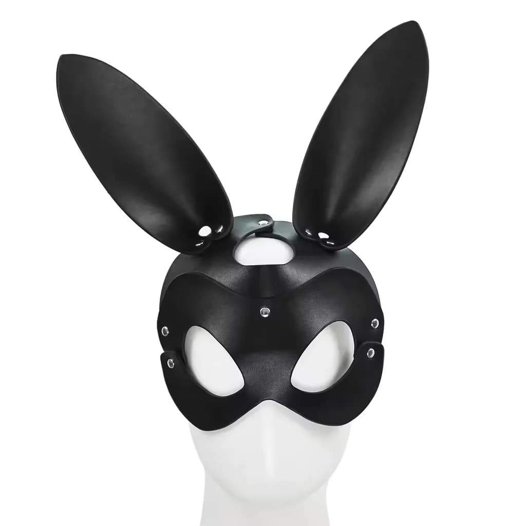 Mặt Nạ Cosplay Thỏ Đen BDSM Da PU - ảnh 2