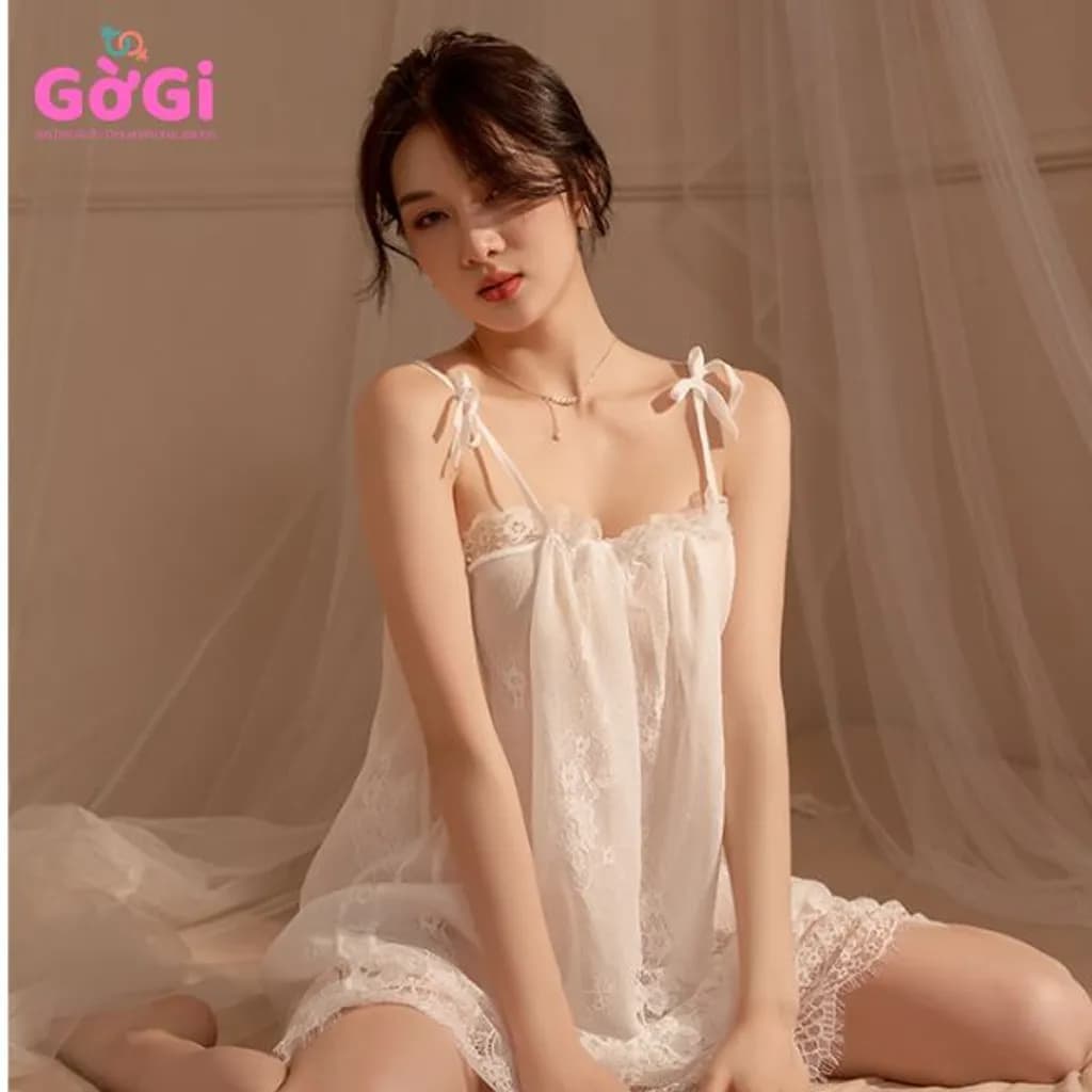 Đầm ngủ ren 2 dây phối voan – Gợi cảm, thoải mái, quyến rũ - ảnh 8