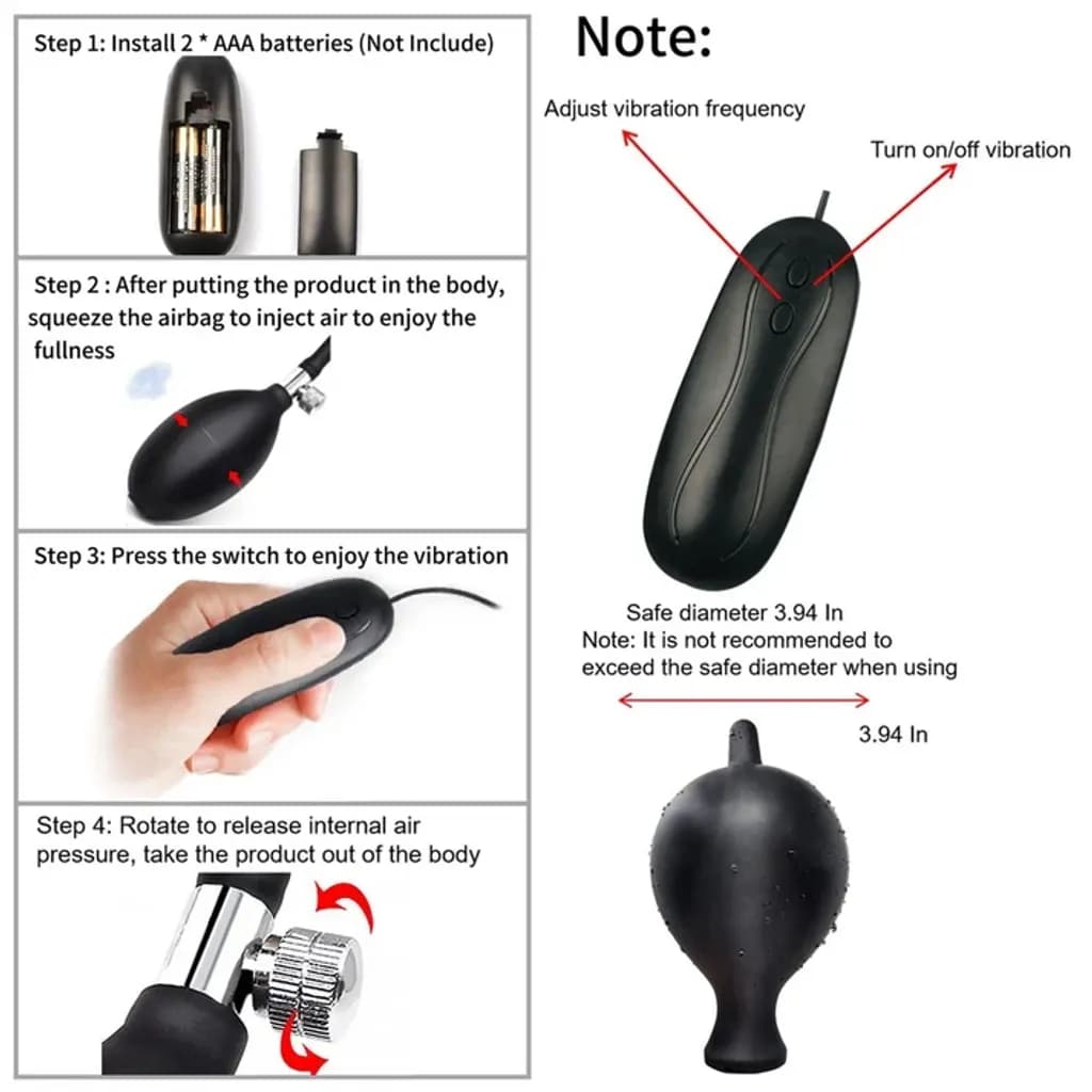 Plug Bơm Hơi Rung 10 Chế Độ - ảnh 2