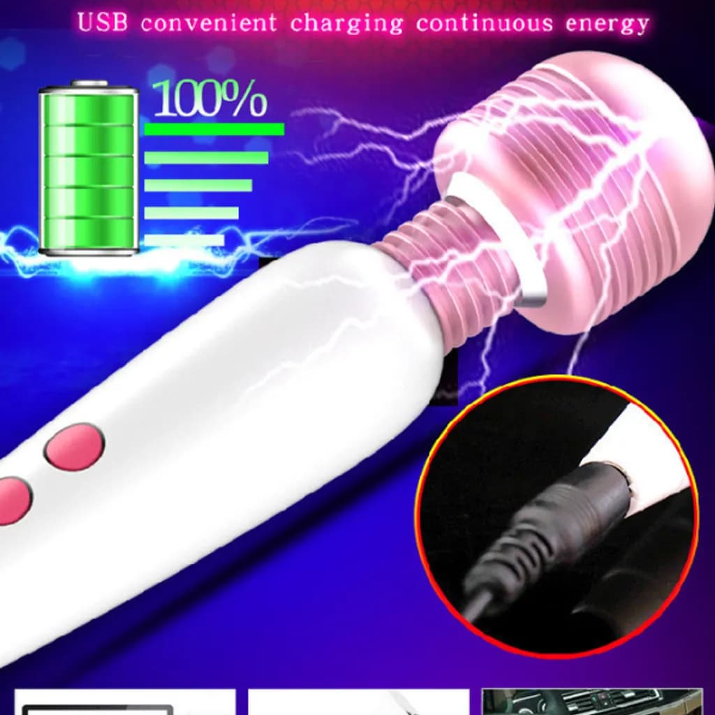 Chày Rung Cầm Tay Sạc USB 10 Chế Độ – Massage Rung Mini ABS - ảnh 5