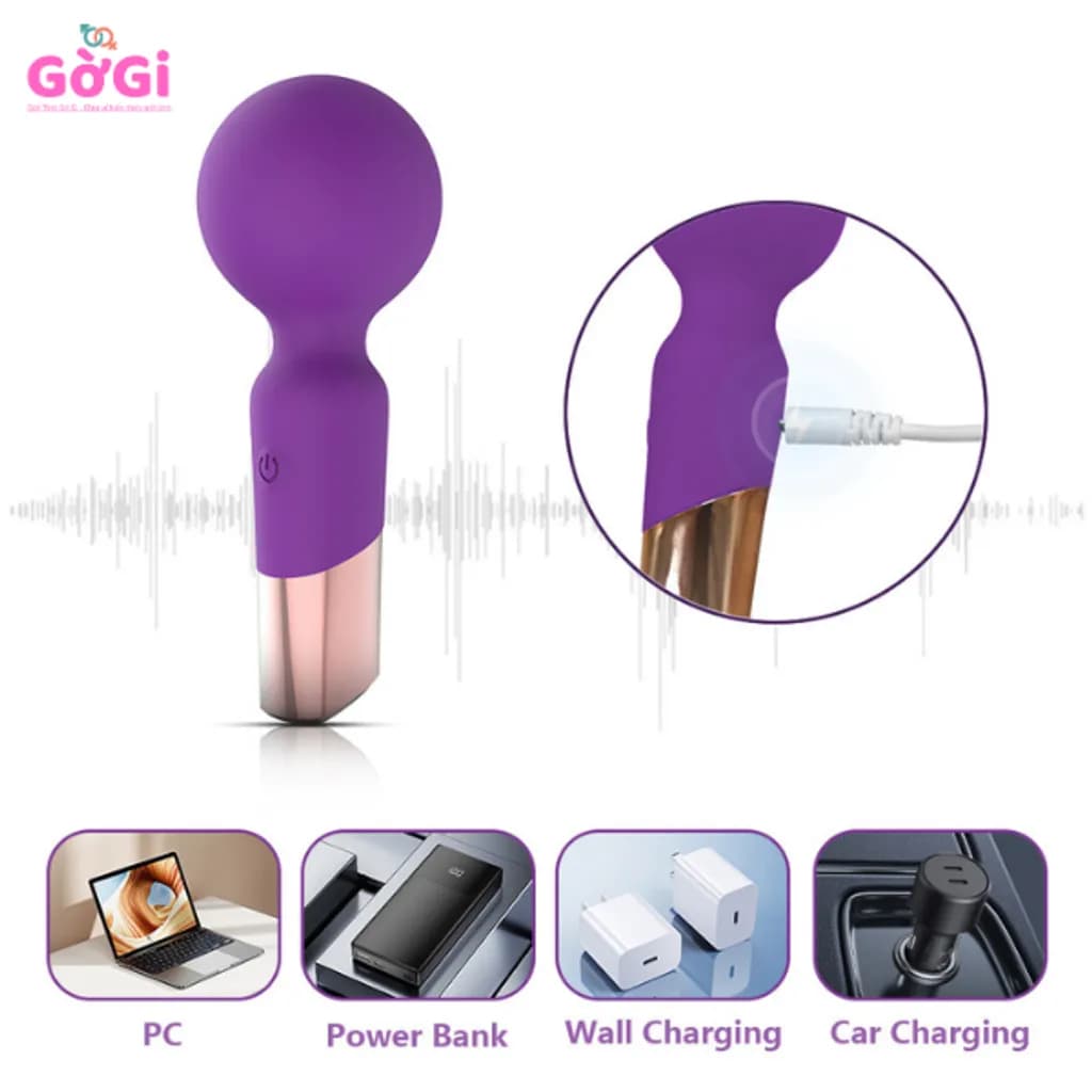 Máy Rung Sang Trọng Mini Đầu To 10 Chế Độ – Thiết Kế Nhỏ Gọn, Rung Mạnh, Sạc USB - ảnh 7