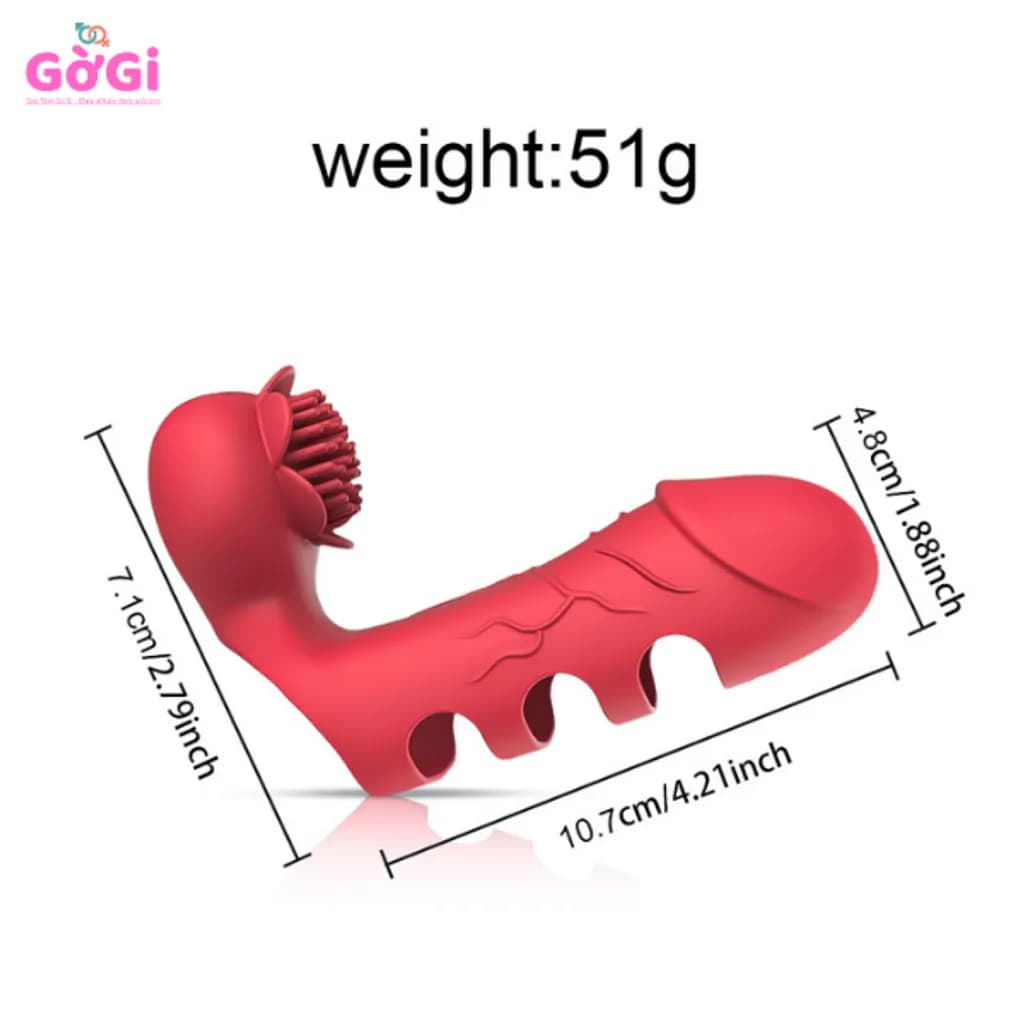 Bao Đeo Ngón Tay Rung 2 Đầu Silicone Cao Cấp – Kích Thích Điểm G & C - ảnh 3