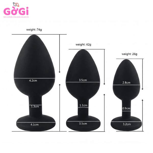 Nút bịt hậu môn silicon mịn màng đính kim cương - ảnh 2