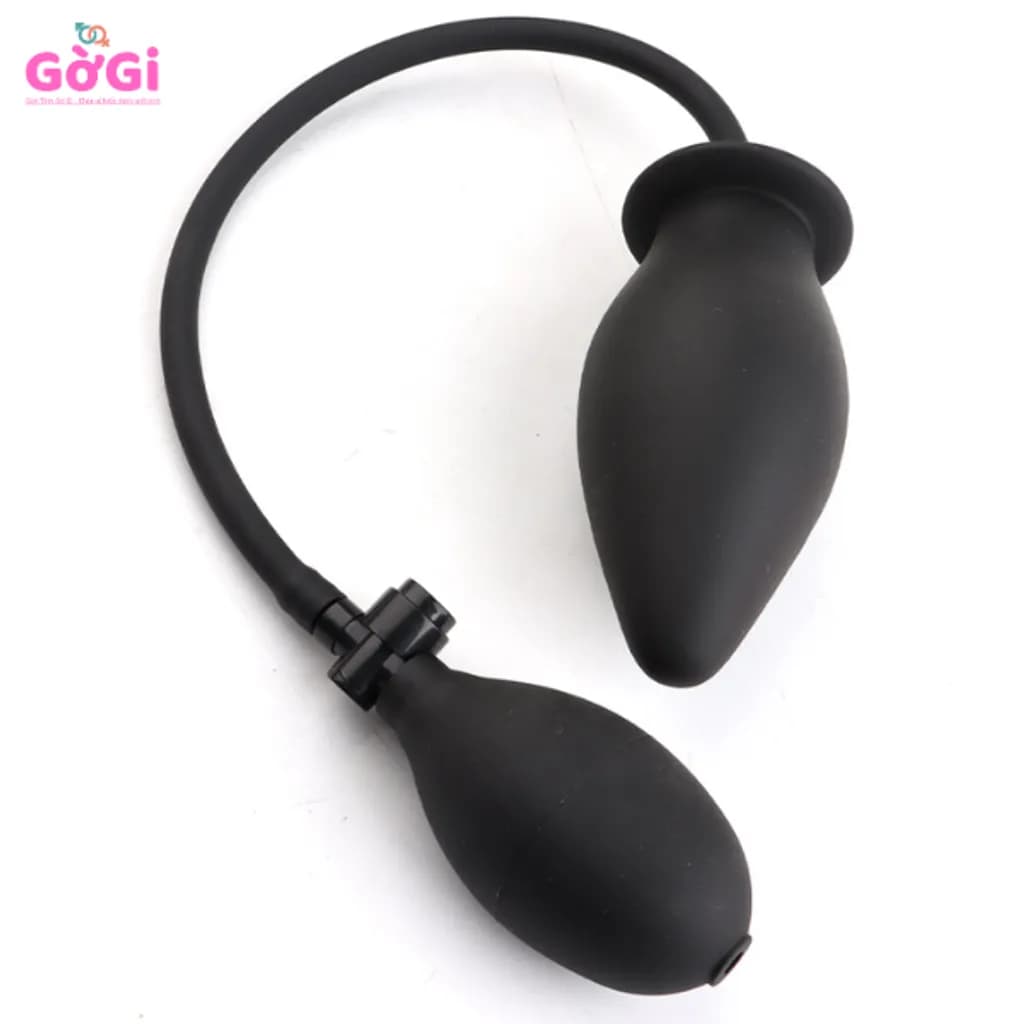 Bóng Hơi Hậu Môn Cao Su Bơm Khí – Dạng Phình To Điều Chỉnh Kích Thước Màu Đen - ảnh 2