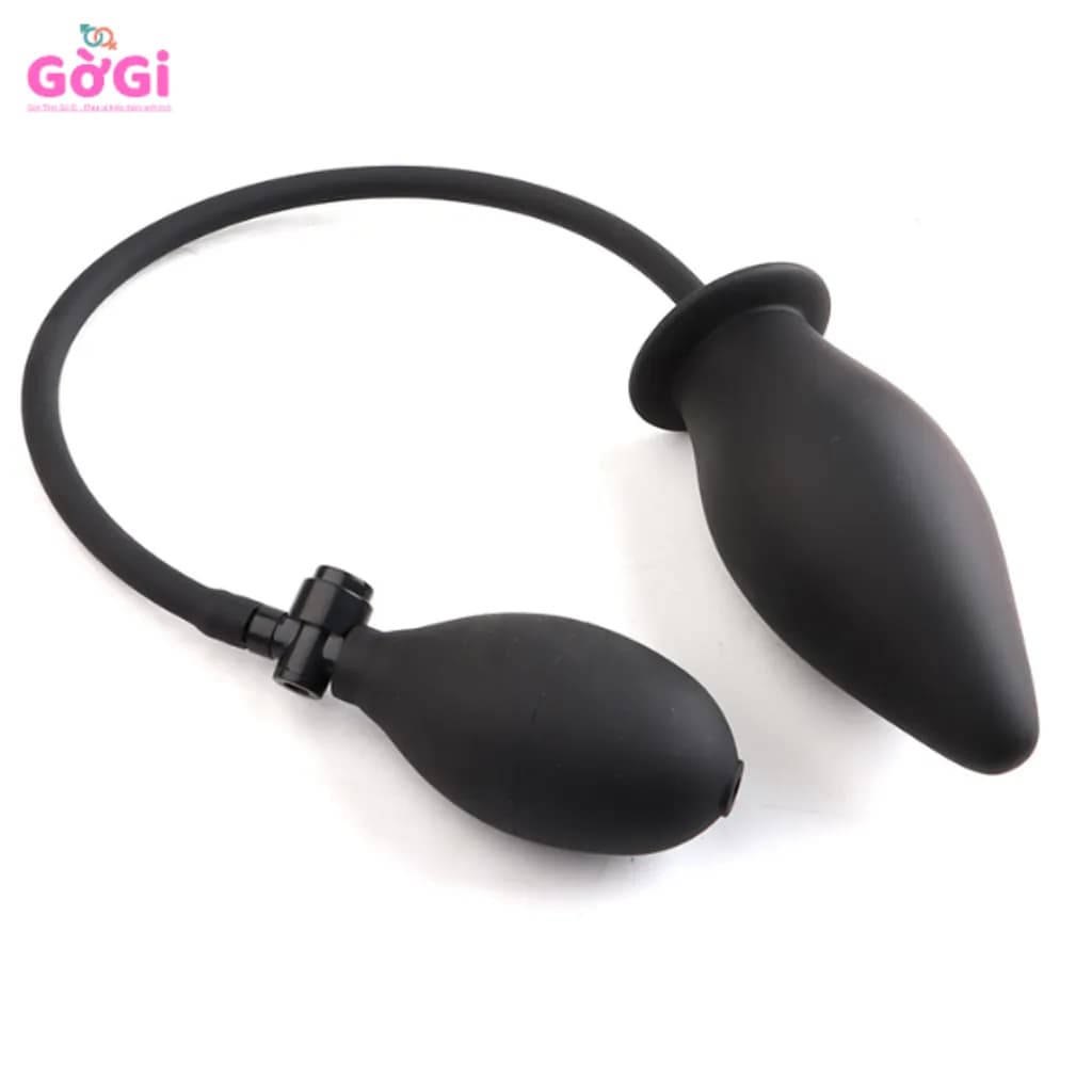 Bóng Hơi Hậu Môn Cao Su Bơm Khí – Dạng Phình To Điều Chỉnh Kích Thước Màu Đen - ảnh 5