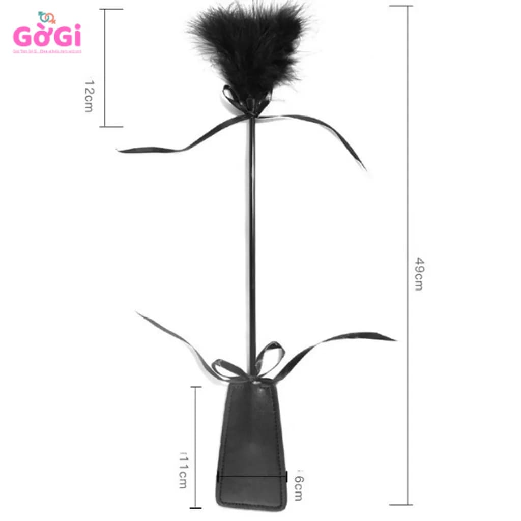 ROI Da 2 Đầu Lông & Da BDSM Mềm Mại & Mạnh Mẽ, Dài 49cm - ảnh 2