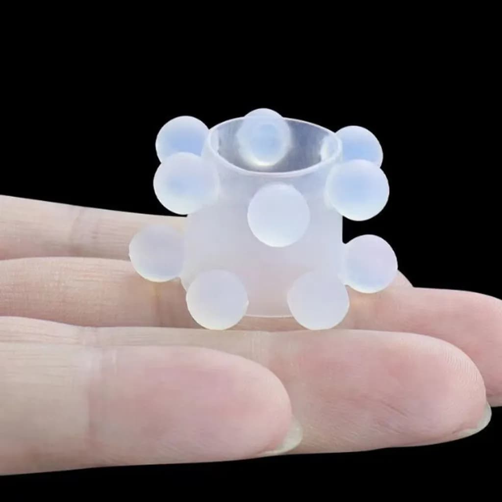 Bao Đeo Dương Vật Silicone 18 Hạt Bi Nổi Co Giãn - ảnh 2