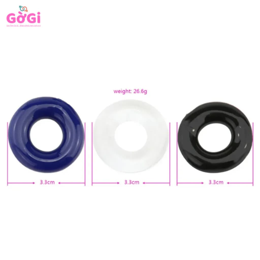 Bộ Vòng Đeo Dương Vật Co Giãn – Thiết Kế Trơn 3 Màu - ảnh 2