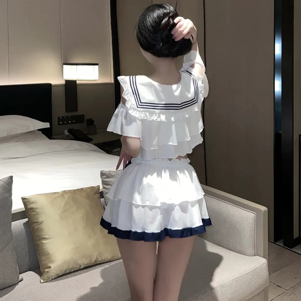 Trang phục cosplay học sinh bonita Nhật Bản đính nơ dễ thương ngây thơ set nữ thủy thủ anime gợi cảm N323 - ảnh 3