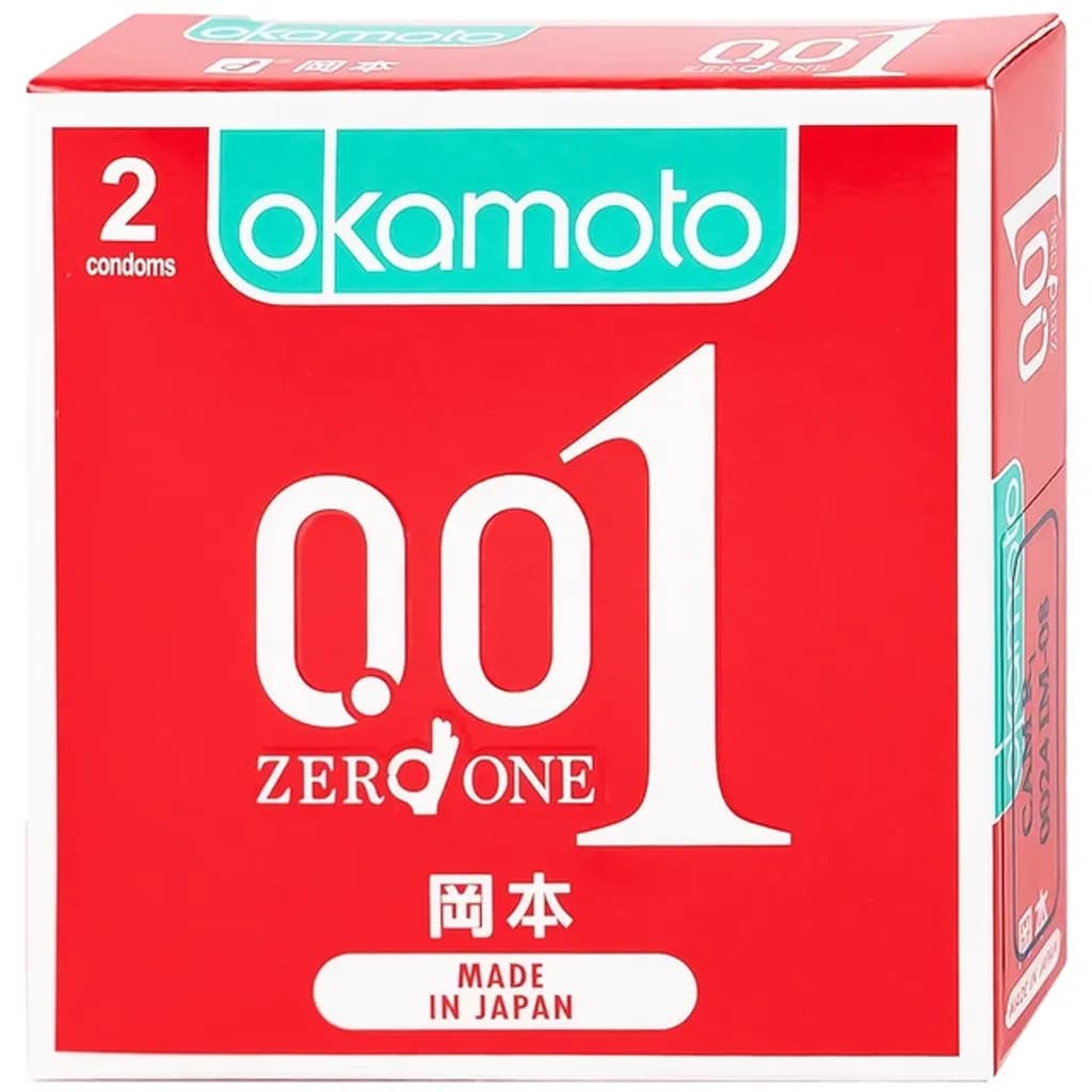 Bao cao su Okamoto 0.01 Siêu Mỏng phòng tránh thai (2 cái)