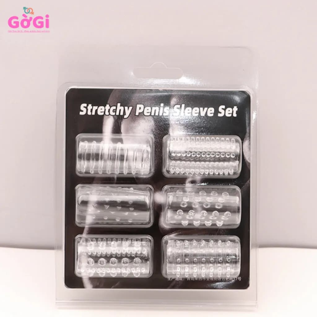 Bộ 6 vòng đeo dương vật Silicone Co Giãn Nhiều Kiểu Gân Gai